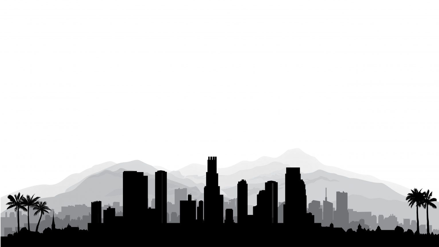 Illustrated Los Angeles skyline